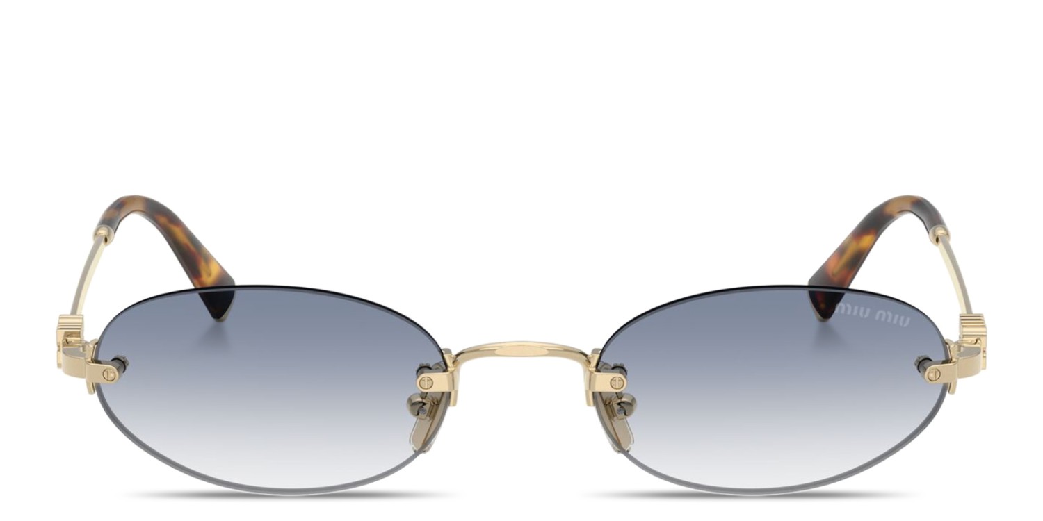 MIU MIU Vertical Logo Rimless Oval Sunglasses